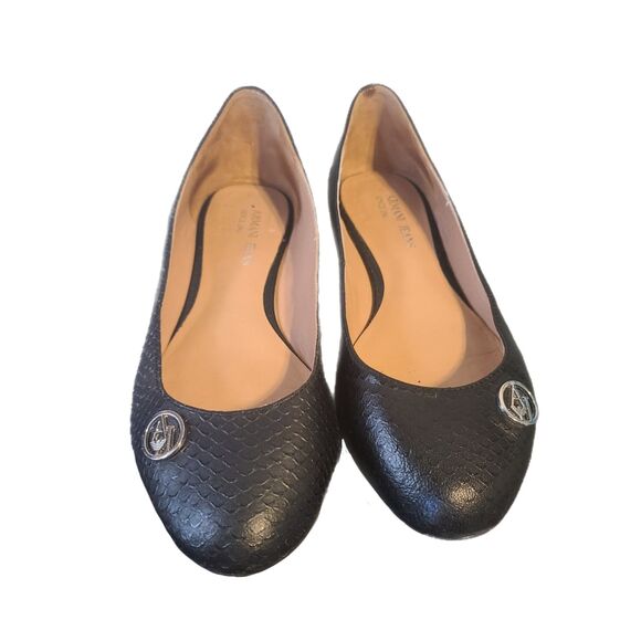 Armani | Ballerine Black Leather Snakeskin Ballet Flats w/ Box, EU Size 35, EUC - Picture 6 of 11